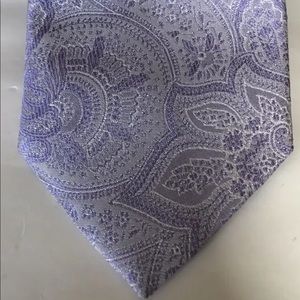 New Sand Men Neck Tie Purple Pure Silk Made In Italy Paisley